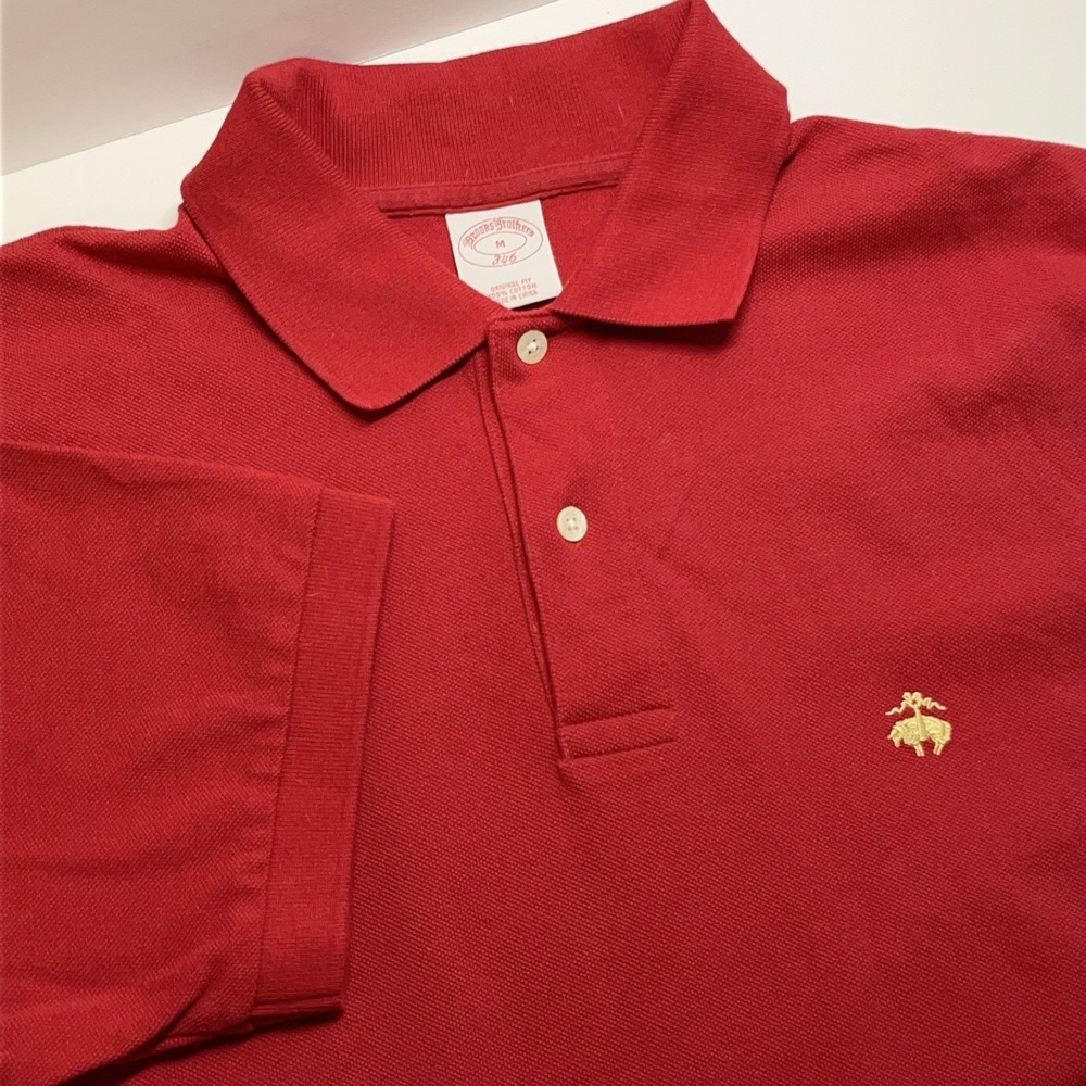 Brooks Brothers‎ Mens Polo Shirt M Red 346 Original Fit Cotton Casual Golf